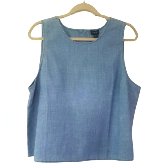 NWOT J.Crew Chambray Tank Top Womens Xl - Picture 1 of 5